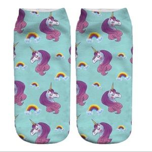 Unicorn rainbow 🌈 cute kawaii graphic ankle sock